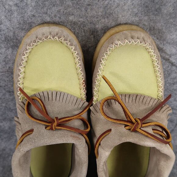 Eastland Shoes Womens 6.5 Moccasin Booties Casco 1955 Leather Fringe Bow Slip On - Picture 8 of 14